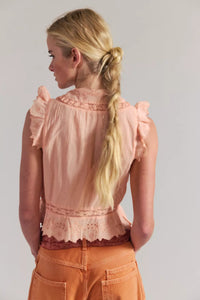 Free People Day Dreamer Top in Peach Pie