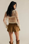 Free People Paradise Found Suede Skort