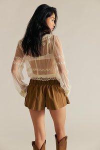 Free People Paradise Found Suede Skort