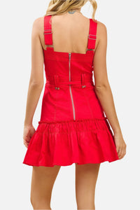 Perrie Belted Ruffle Mini Dress