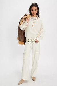 Free People Trading Up Polo in Ivory