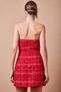 Rae Plaid Tweed Mini Dress