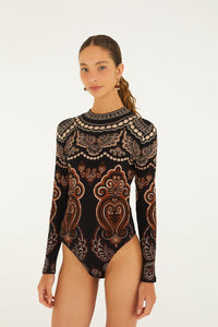 FARM RIO Nicole Long Sleeve Jersey Bodysuit