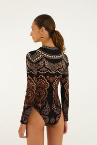 FARM RIO Nicole Long Sleeve Jersey Bodysuit