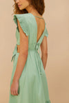 Farm Rio Light Green Butterfly Midi Dress