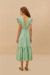 Farm Rio Light Green Butterfly Midi Dress