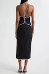 Farm Rio Linen Black and White Cutout Midi Dress