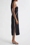 Farm Rio Linen Black and White Cutout Midi Dress
