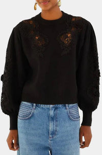 Farm Rio Lace Knit Sweater