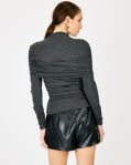 Line & Dot Noir Leather Micro Shorts