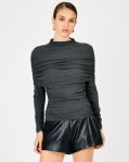 Line & Dot Noir Leather Micro Shorts